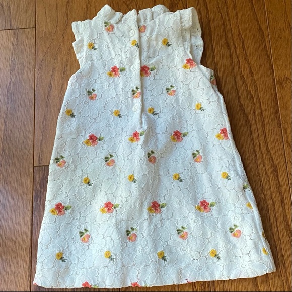 Janie and jack | fancy cream dress with flowers. - Picture 3 of 3